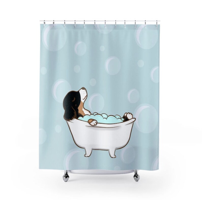 Bernese Mountain Dog Shower Curtain Dog Shower Curtains Bath Etsy