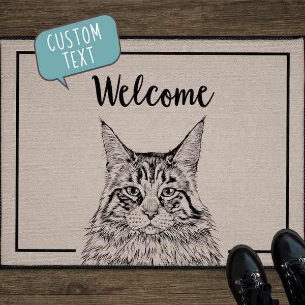 Cat Door Mat Etsy