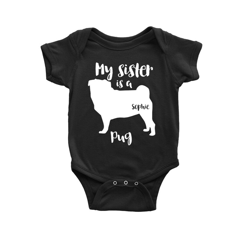 Personalised My Sibling Is A Pug Baby Unisex Funny Baby Grow Bodysuit Home Garden Baby Essentials Suneducationgroup Com