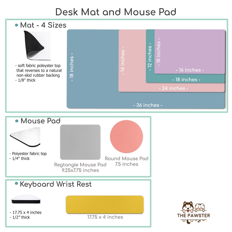 Poodle Large Desk Mat Mouse Pad or Keyboard Wrist Rest Black Desk Pad Poodle Dog Dad Office Desk Decor Gift Dog Mom Mousepad