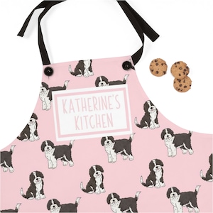 Custom Dog Apron, Sheepadoodle Aprons, Sheeppoo Doodle Dog Personalized Cooking Apron For Women, Men, Kitchen Chef Gifts, Hostess Gift Ideas
