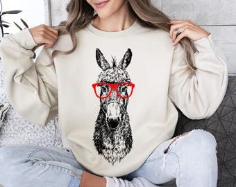 Donkey Shirt, Donkey Sweatshirt, Cute Donkey Lover Gift, Funny Farm Animal Lover Gift, Farmhouse Tshirt, Farmer Shirt, Donkey Mom Gift