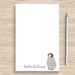 Penguin Notepad, Personalized Penguin Notepad, Custom Animal Stationery, Coworker Veterinarian Graduation Gift Teacher, Penguin Lovers Gifts