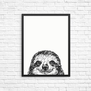 Sloth Wall Art, Sloth Print, Sloth Decor, Animal Prints, Sign, Baby Animal Nursery Decor, Poster, Kids Room Decor for Boy Girl