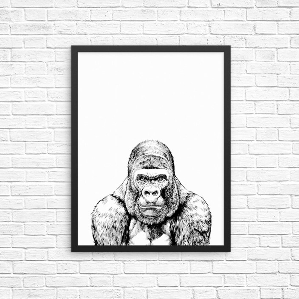 Gorilla Wall Art Gorilla Print Animal Decor Animal Sign Etsy UK