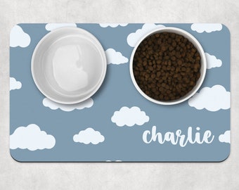 Personalized Pet Placemat, Cloud Dog mat, Custom Pet Food Mats, Dog water bowl mat, Pet Bowl Mats, Cat Feeding Mat, New Puppy Gift