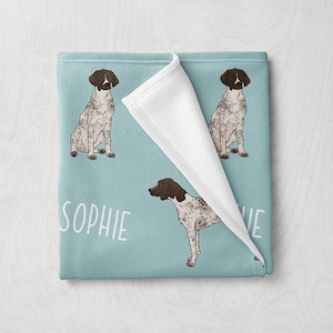 Couverture GSP, Couverture allemande personnalisée pour chien d&#39;arrêt à poil court, Couverture personnalisée pour bébé, Couverture pour animal de compagnie, Cadeaux sur le thème des chiens, Couverture pour bébé fille garçon