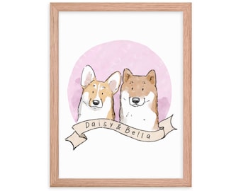 Custom Pet Portrait Print, Dog Portrait Canvas, Personalized Cat Portrait Painting Watercolor Photo, Pet Portrait Poster, Pet memorial Gift