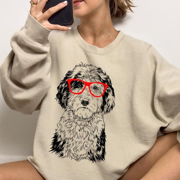 Sheepadoodle Shirt, Sheepadoodle Mom Sweatshirt, Cute Doodle Dog Gift, Sheeppoo Lover Gift, Funny Dog Dad Gift, Dog Owner Tshirt