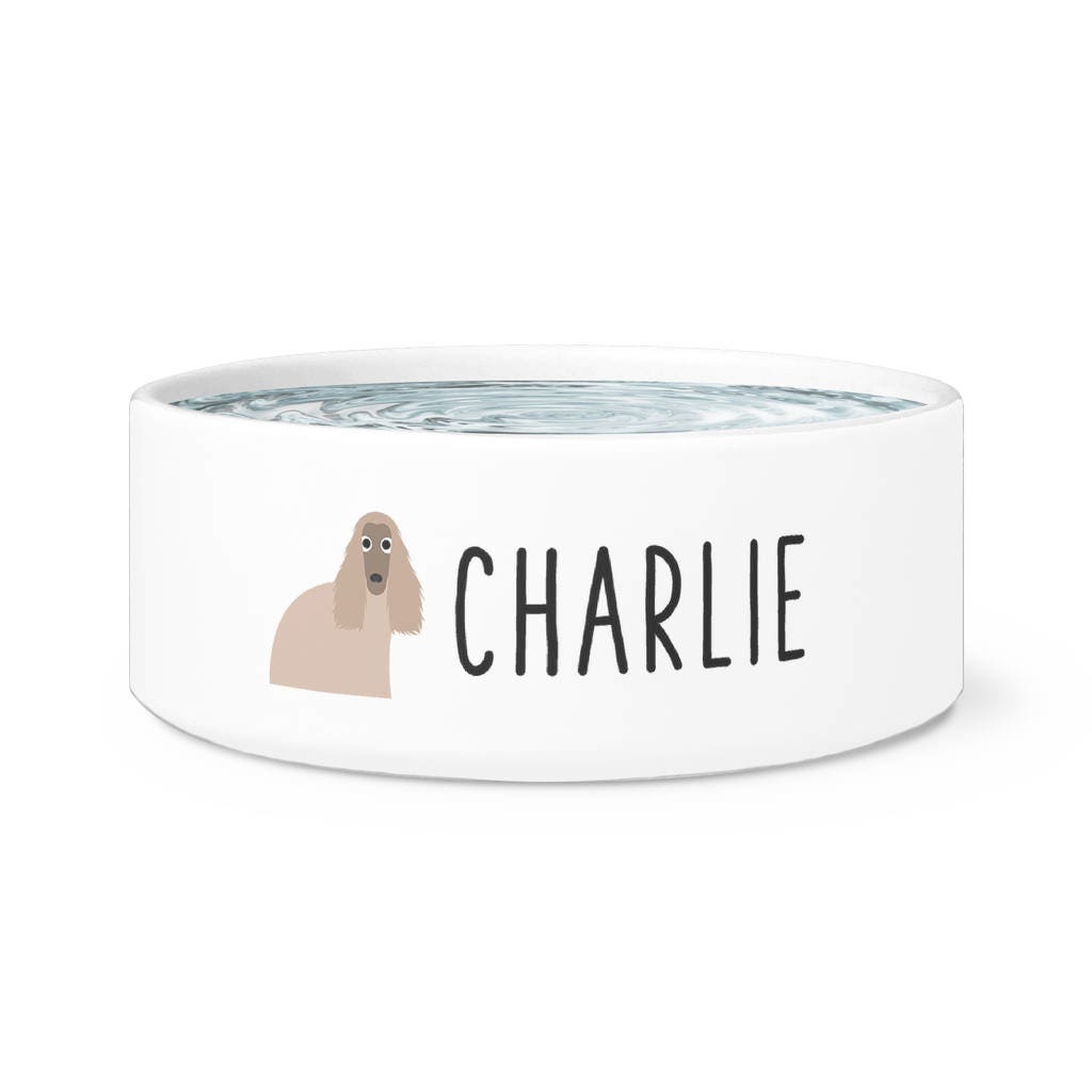 Personalized Afghan Hound Dog Bowl Custom Name Dog Bowl Etsy