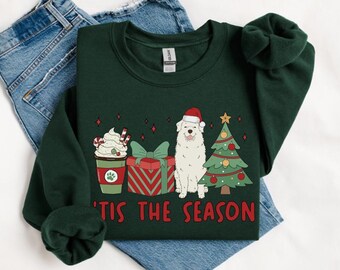 Great Pyrenees Christmas Sweatshirt, Tis The Season Pyrenees Dog Christmas Shirt, Dog Mom Christmas Sweater, Great Pyrenees Christmas Gifts