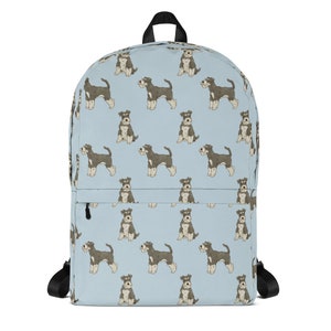 Dog Puppy Schnauzer Print Pattern Premium Backpack main image 0