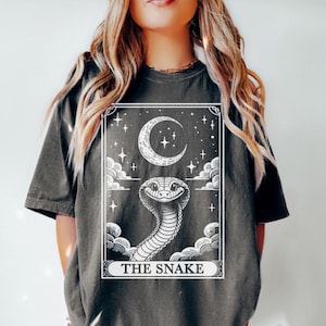 Snake Shirt, Tarot Card Shirt, Snake Halloween Moon Shirt, Funny Snake Gift, Snake Lover Gifts, Comfort Colors Shirt