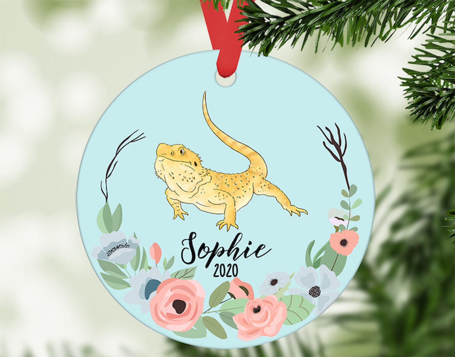 Bearded Dragon Ornament Personalized Animal Christmas Etsy UK