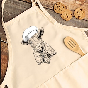 Cow Apron, Baby Cow Mom Aprons with pockets, Farm Animal Cooking Baking Apron For Women, Men, Kitchen Chef Gifts, Farmhouse Kitchen Gift