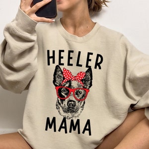 Heeler Mama Shirt, Blue Heeler Gift, Cute Australian Cattle Dog Mom Sweatshirt, Red Heeler Lover Gifts, Cattle Dog Tshirt Hoodie Tank Tee