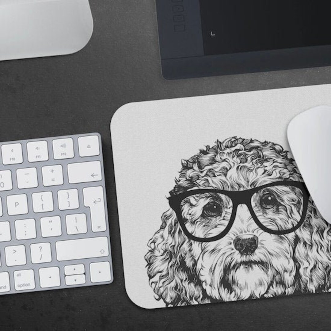 Cockapoo Mousepad, Hipster Nerdy Dog Mouse Pad, Dog Mom Dad Lover Gift ...