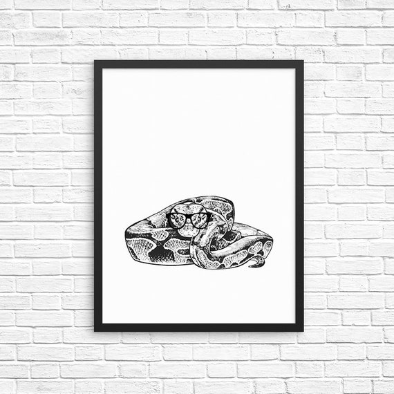 Ball Python Wall Art Royal Python Snake Portrait Print | Etsy