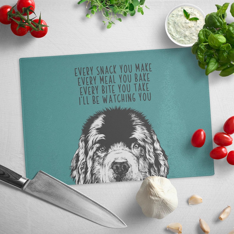 Newfie Cutting Board Newfoundland Dog Glass Cutting Board Etsy
