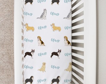dog print crib sheets