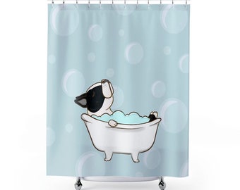 Boston Terrier Shower Curtain, Dog Shower Curtains, Bath Curtain, Bathroom Decor Bathroom Curtains, Housewarming Gift, Boston Terrier Gifts