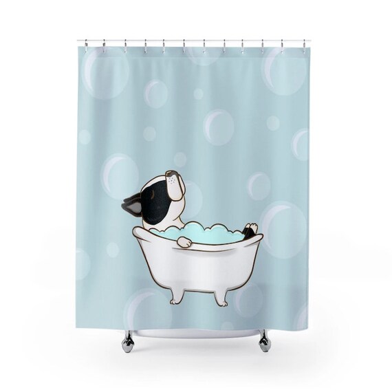 Boston Terrier Shower Curtain Dog Shower Curtains Bath Etsy