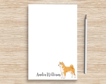 Shiba Inu Notepad, Personalized Shiba Dog Notepad, Custom Dog Stationery, Coworker Veterinarian Graduation Gift Teacher, Shiba Inu Mom Gifts