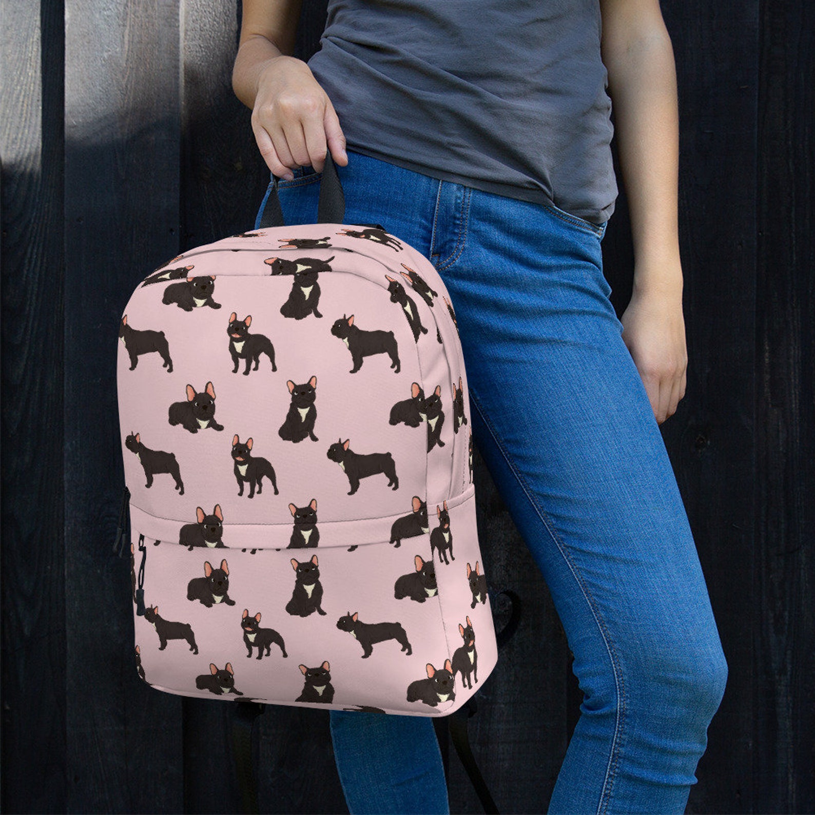 French Bulldog Backpack Frenchie Dog Laptop Bag Women's Etsy