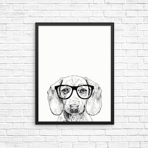 Dachshund Wall Art, Doxie Print, Wiener Dog Decor, Dog Prints, Sign, Pet Dog Nursery Decor, Poster, Kids Room Decor for Boy Girl