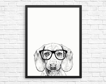 Dachshund Wall Art, Doxie Print, Wiener Dog Decor, Dog Prints, Sign, Pet Dog Nursery Decor, Poster, Kids Room Decor for Boy Girl