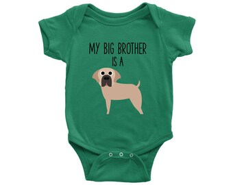 My Big Brother / Sister is a Mastiff Baby Bodysuit, Funny Dog Lover Baby Clothes, Baby Boy, Baby Girl Bodysuit, Baby Shower Gift
