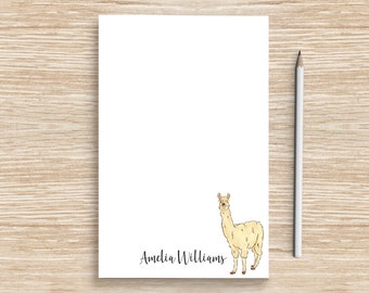 Llama Notepad, Personalized Llama Notepad, Custom Animal Stationery, Coworker Veterinarian Graduation Gift Teacher, Llama Lovers Gifts