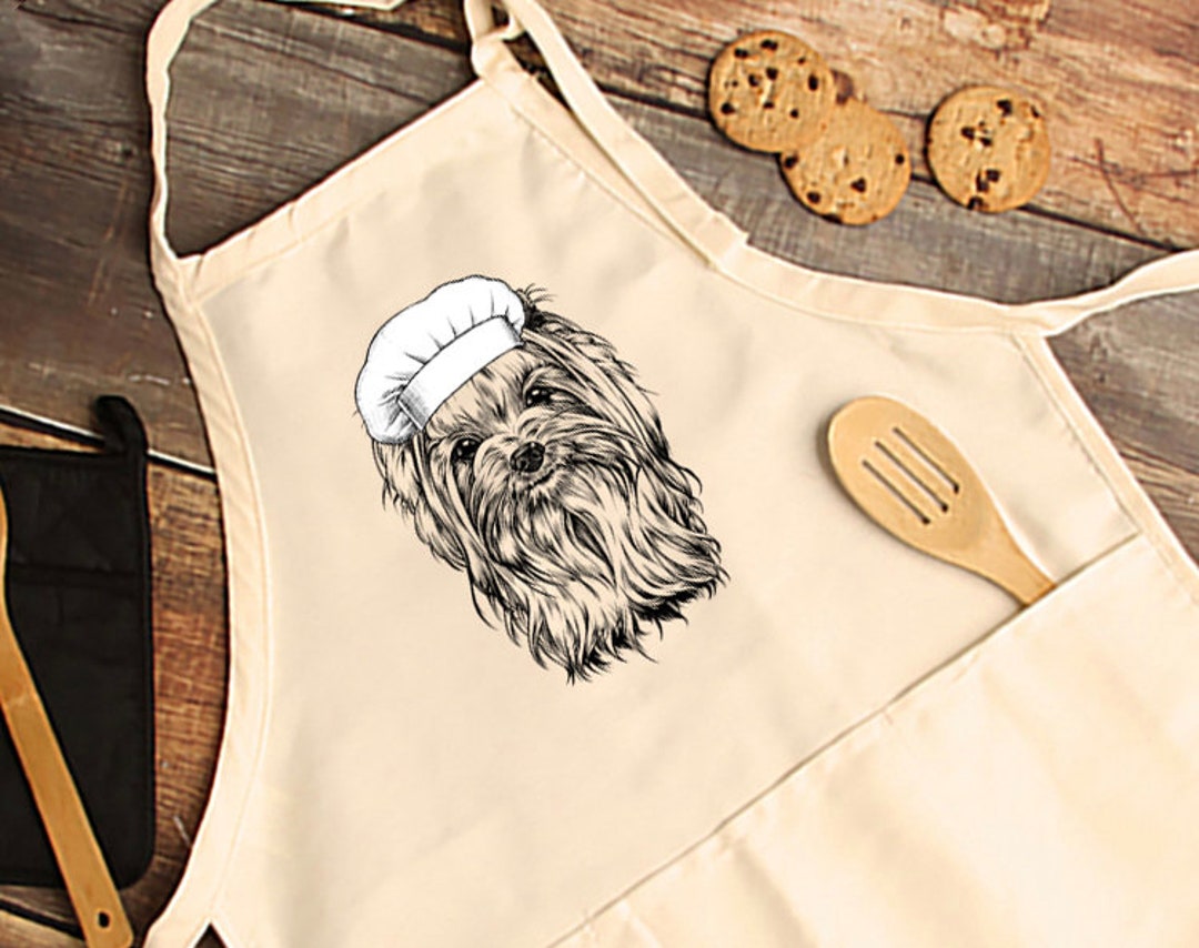 Yorkshire Terrier Apron, Yorkie Mom Aprons With Pockets, Dog Lovers