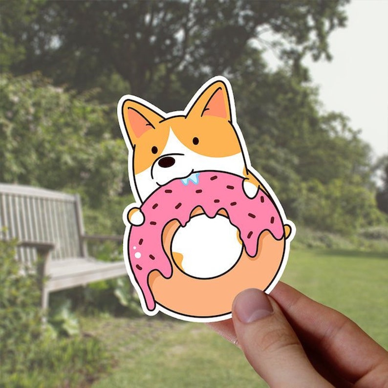 3 PCS Sticker Donut Vinyl Stickers Cute Dog Laptop Etsy