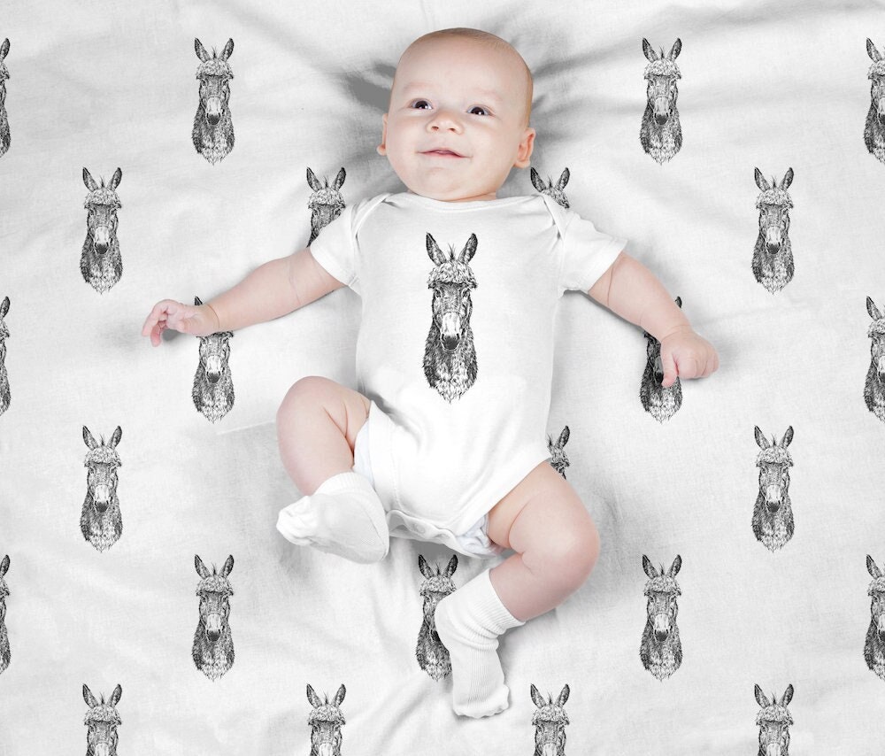 Donkey Baby Blanket Farm Animal Swaddle Blanket Set Newborn Etsy