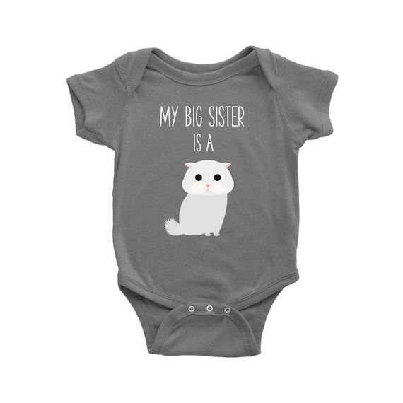 Mi Hermana Mayor Es Un Gato Persa Blanco Traje De Bebe Gato Etsy