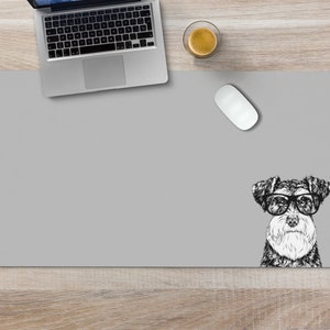 Schnauzer Large Desk Mat, Dog Mousepad, Men Desk Pad, Mouse Pad or Keyboard Wrist Rest, Schnauzer Mom Dog Dad Office Desk Decor Gift