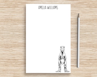 T-rex Notepad, Personalized Dinosaur Notepad, Custom Stationery, Teacher Coworker Trex Dino Lovers Graduation Gift Tyrannosaurus Lover Gifts