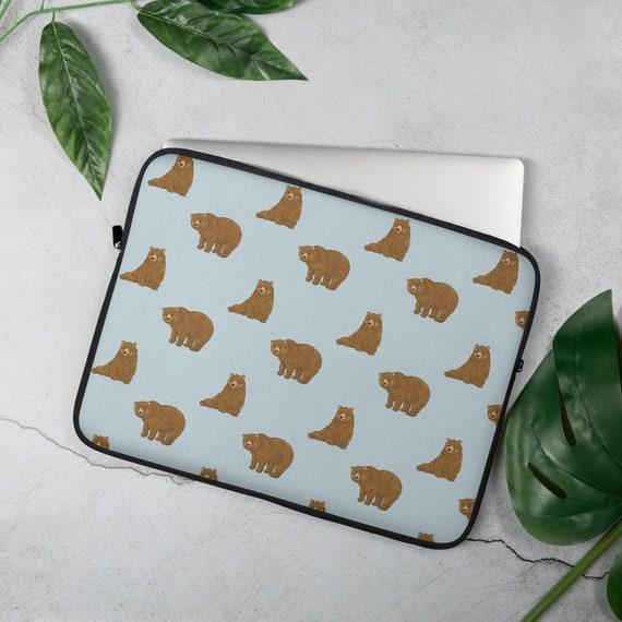 Grizzly Bear Laptop Sleeve Cute Laptop Sleeve MacBook Case 13 Inch 15 Inch Laptop Cover MacBook Cover Woodland Animal Lover Laptop Bag Etsy