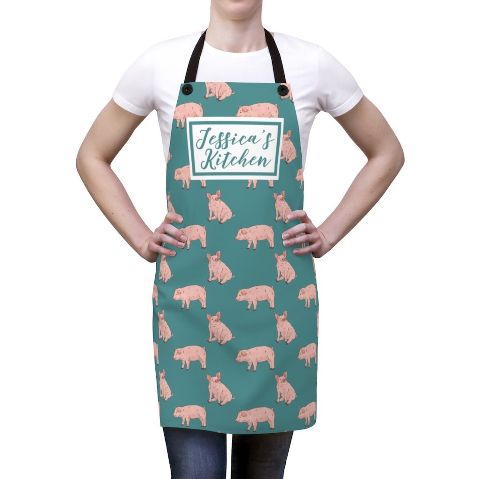 Custom Apron Pig Aprons Farm Animal Personalized Cooking Etsy
