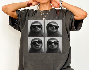 Sloth Shirt, Photobooth Sloth Tshirt, Funny Animal Comfort Colors Shirt, Sloth Lover Gifts