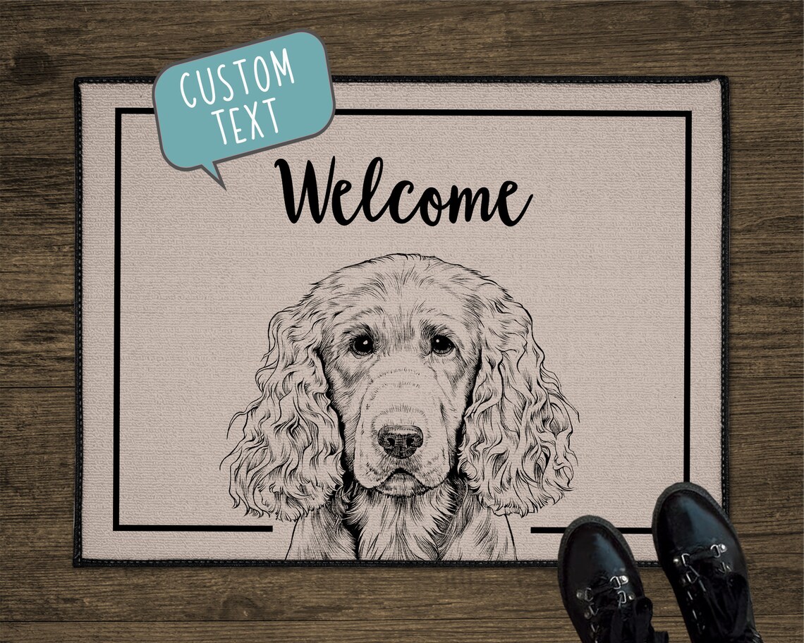 English Cocker Spaniel Door Mat Dog Custom Front Doormat Etsy.de