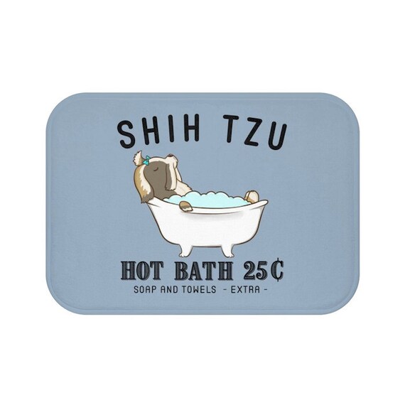 Shih Tzu Bath Mat Dog Door Mat Floor Mats Bathroom Decor Etsy