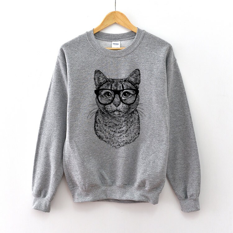 blue cat sweatshirt