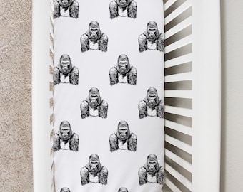 Gorilla Crib Sheet, Animal Baby Changing Table Cover, Boy Girl Baby Bedding Sheet, Animal  Newborn Baby Shower Gift