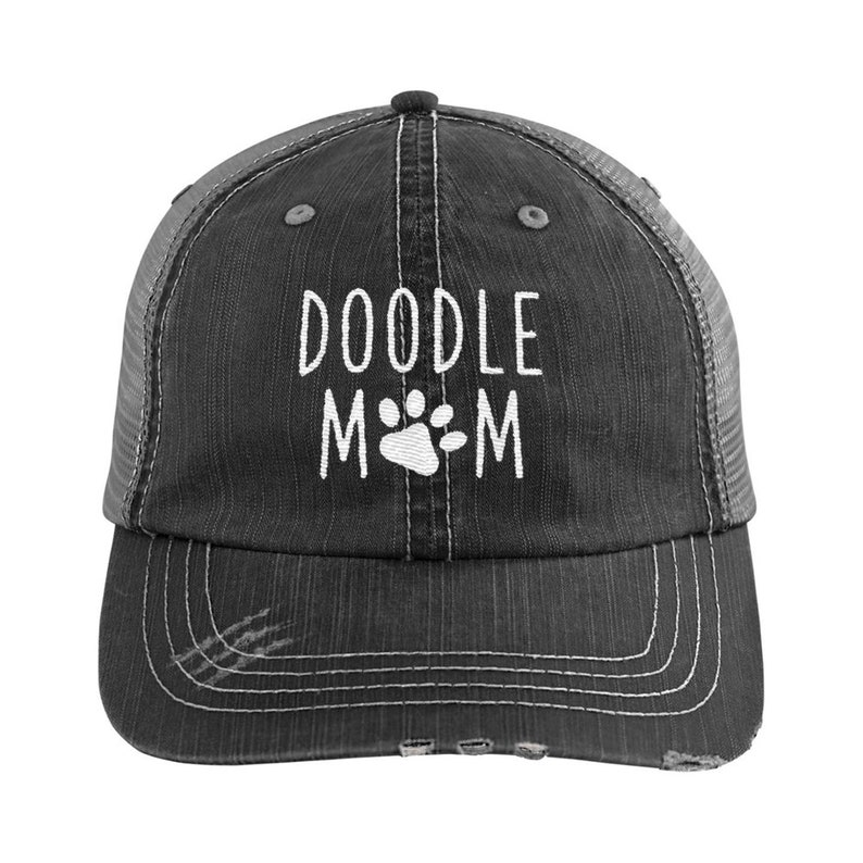 Doodle Mom Distressed Hat Dog Mom Embroidered Baseball Hats Etsy
