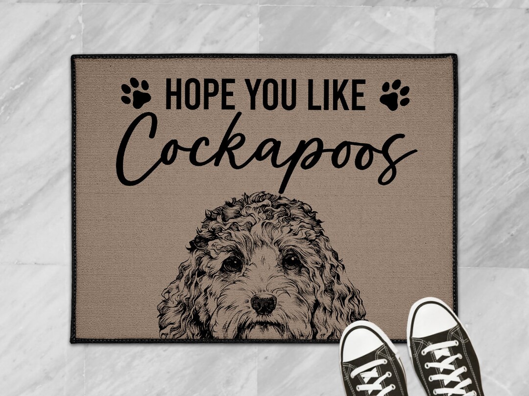 Cockapoo Doormat, Hope You Like Cockapoos Dog Door Mat, Dog Welcome Mat ...