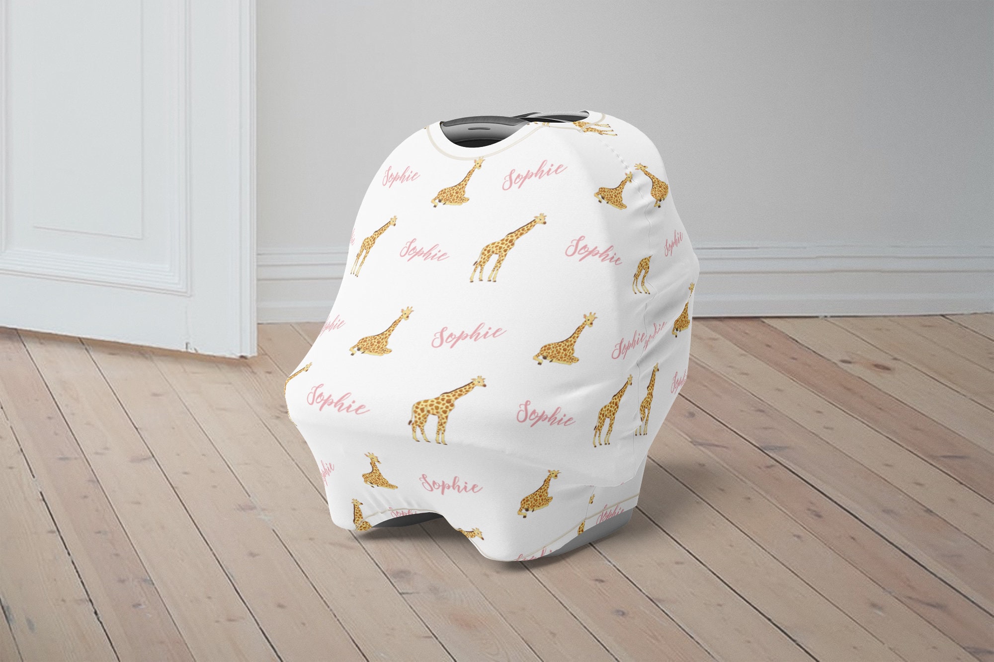 Custom Baby Car Seat Cover Giraffe Baby Carseat Canopy Etsy