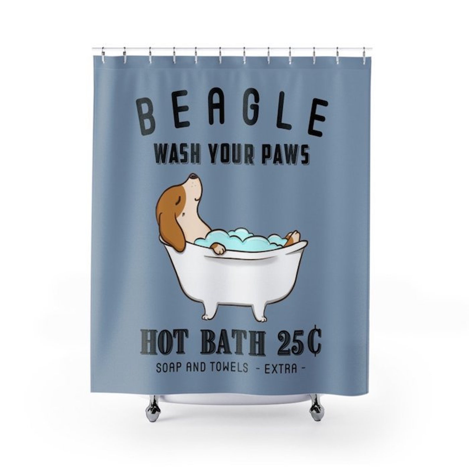 Beagle Shower Curtain Dog Shower Curtains Bath Curtain Etsy