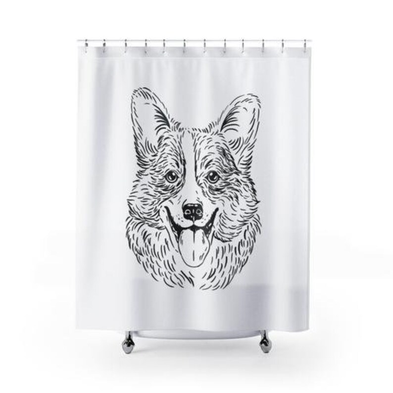 Shower Curtain Dog Shower Curtains Set Bath Curtain Etsy
